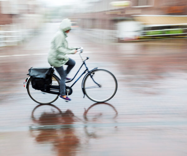 fietsen in de regen